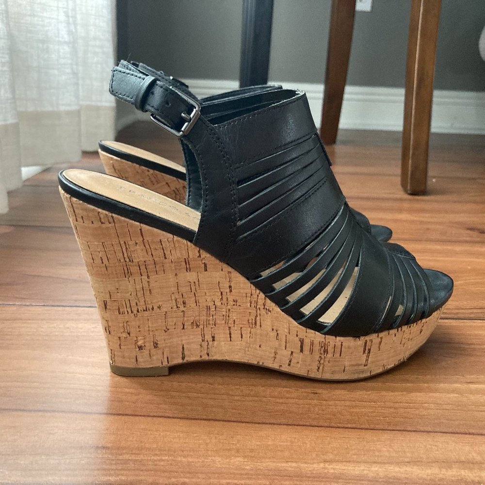Size 8 Black Wedge Sandals